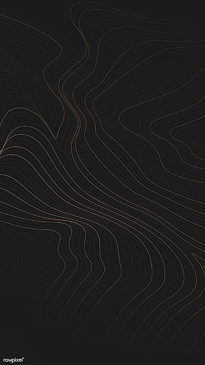Elegant Dark Topographic Contour Line Pattern with Subtle Gold Accents HD phone wallpaper