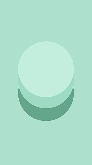 Minimalist Mint Green Geometric Circle Design with Soft Layered Depth HD phone wallpaper