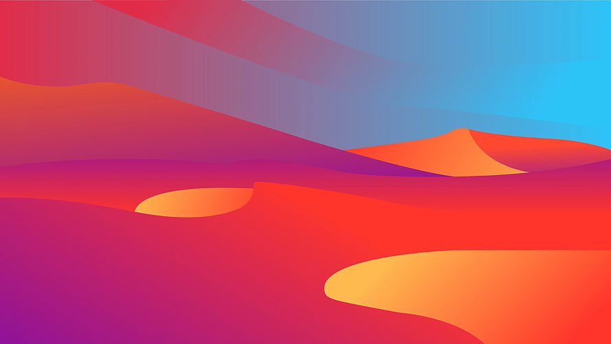 Vibrant Abstract Desert Dunes in Big Sur Style with Gradient Sky HD wallpaper
