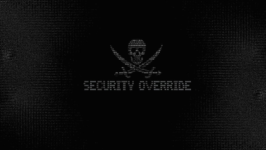 Kali Linux Skull Logo on Black Background with Glitch Noise and Terminal Text HD wallpaper
