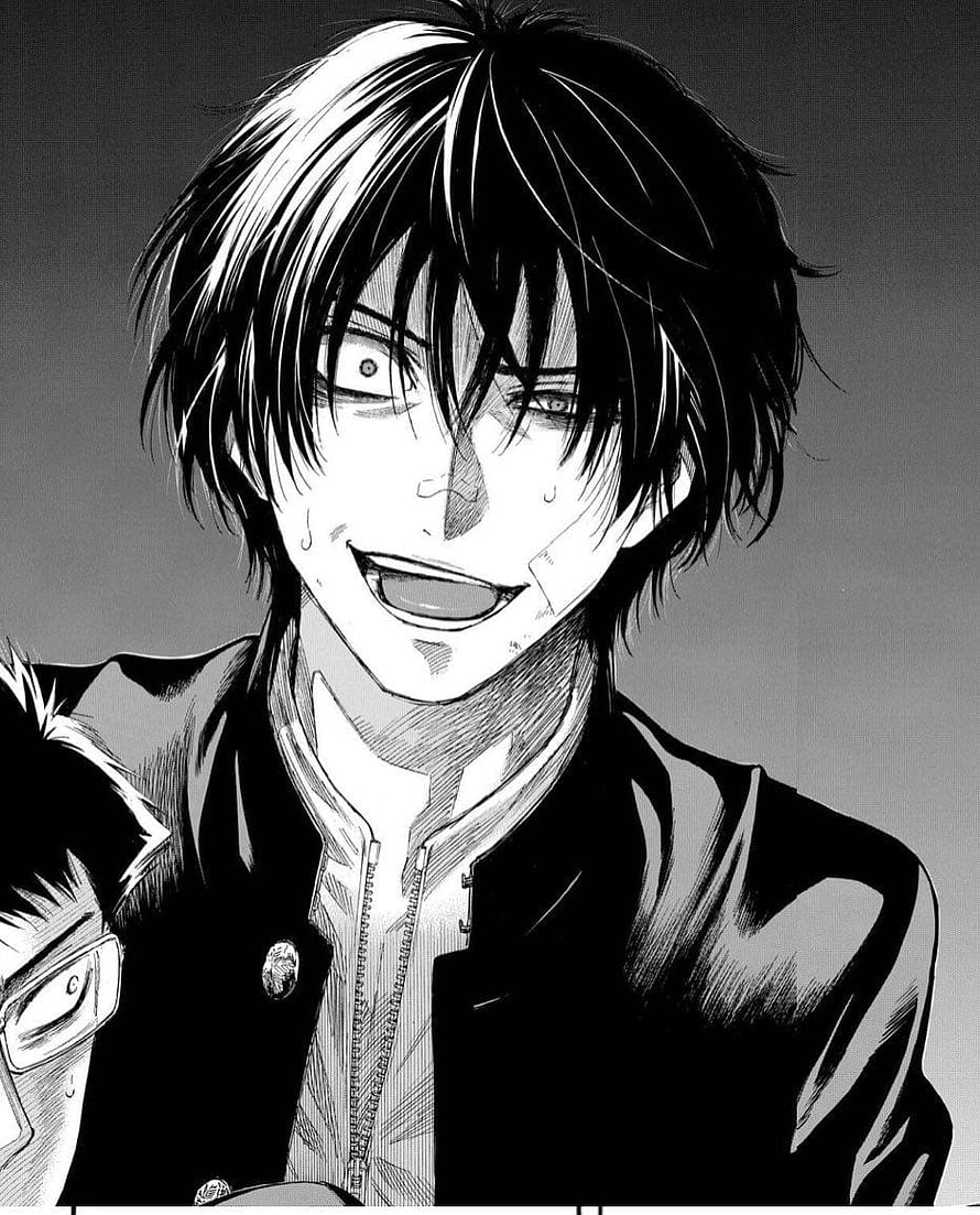 Yuuichi Katagiri from Tomodachi Game in Black and White Manga Style HD phone wallpaper
