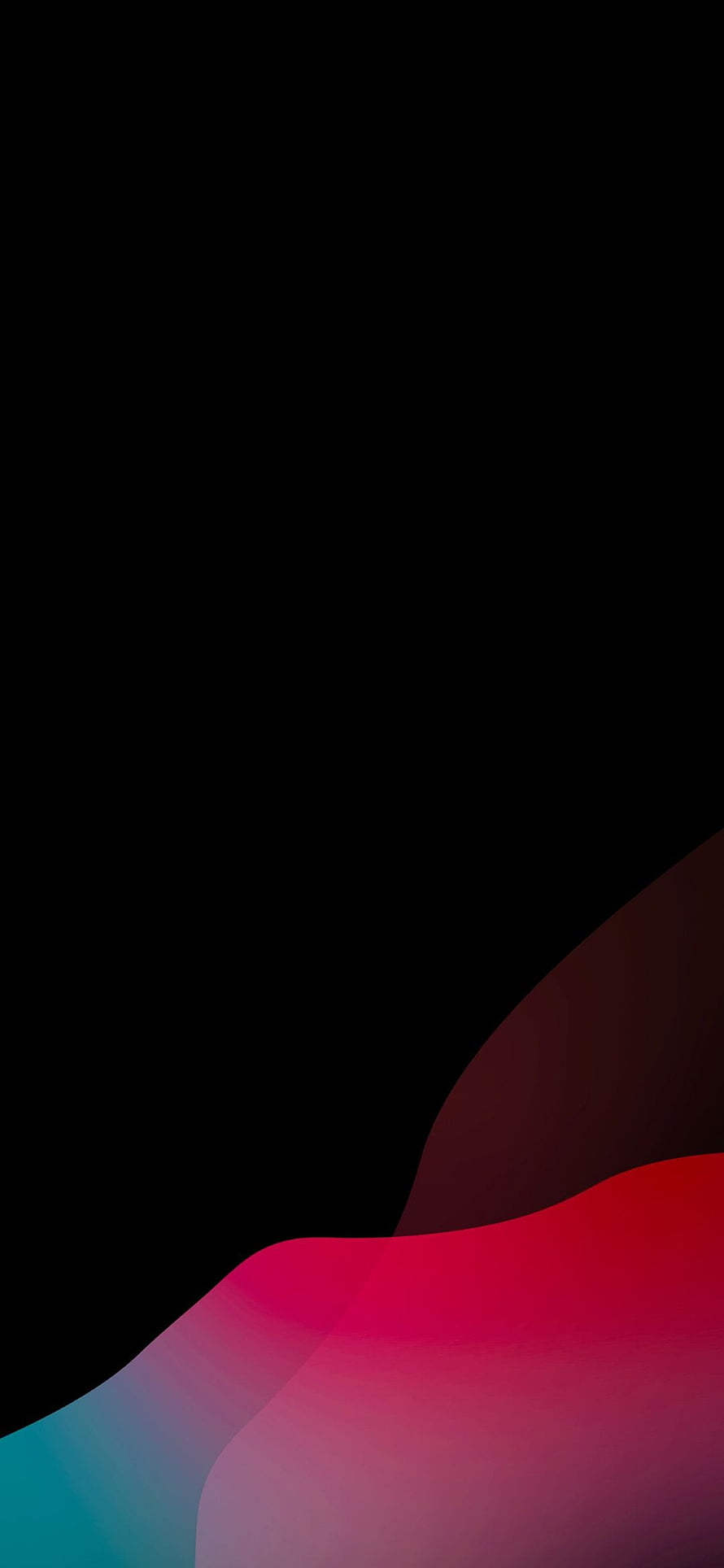 Minimalist AMOLED Dark Abstract Gradient Waves on Black Background HD phone wallpaper