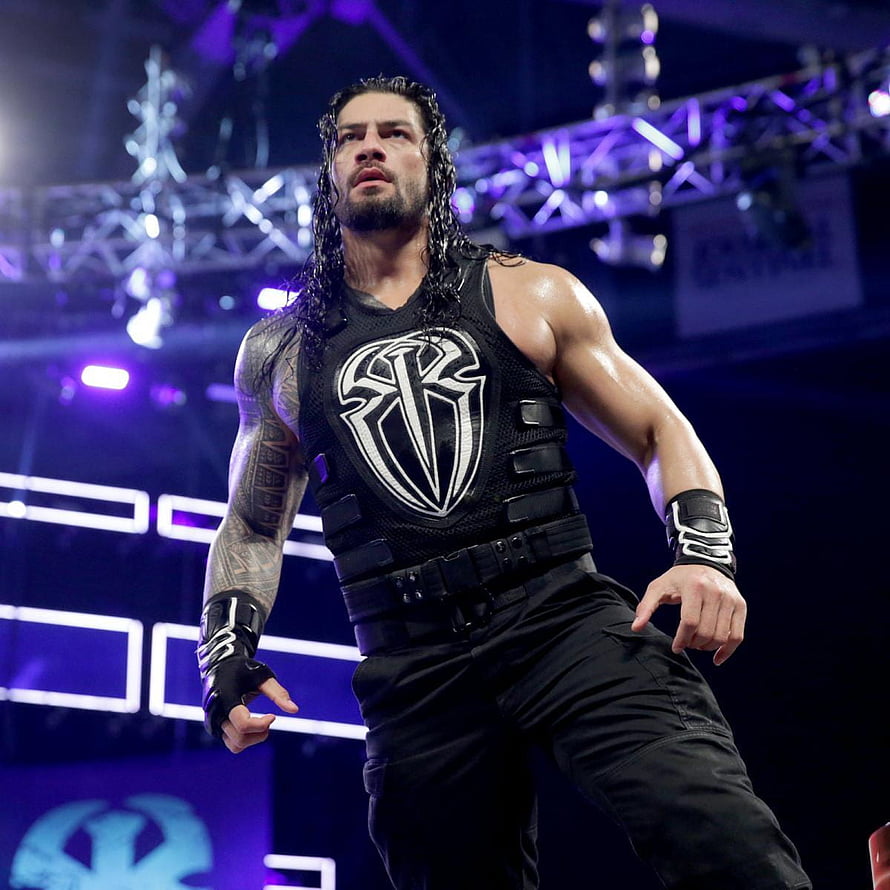 Roman Reigns in Black Tribal Gear at WWE Event HD phone wallpaper