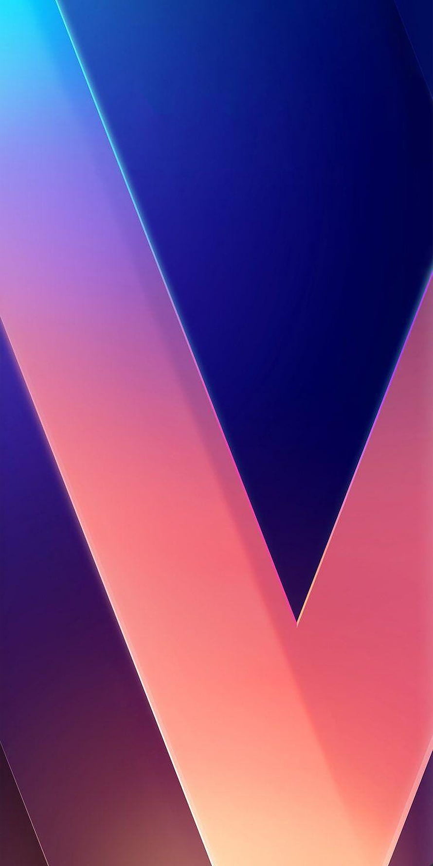 LG V30 Abstract Geometric Gradient Wallpaper with Vibrant Blue and Pink Diagonal Beams HD phone wallpaper