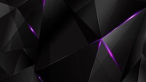 Dark Geometric Abstract Background with Purple Neon Light Streaks HD wallpaper