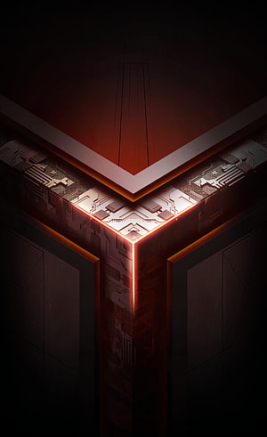 Asus ROG Phone Circuit Board Corner with Glowing Red Edge Lighting HD phone wallpaper