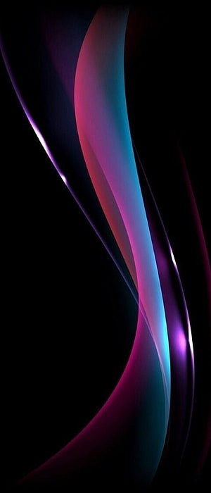 Abstract Neon Flowing Ribbons on Black Background HD phone wallpaper