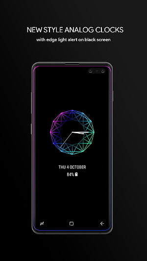 Geometric Analog Clock Always On Display for Android Smartphones HD phone wallpaper