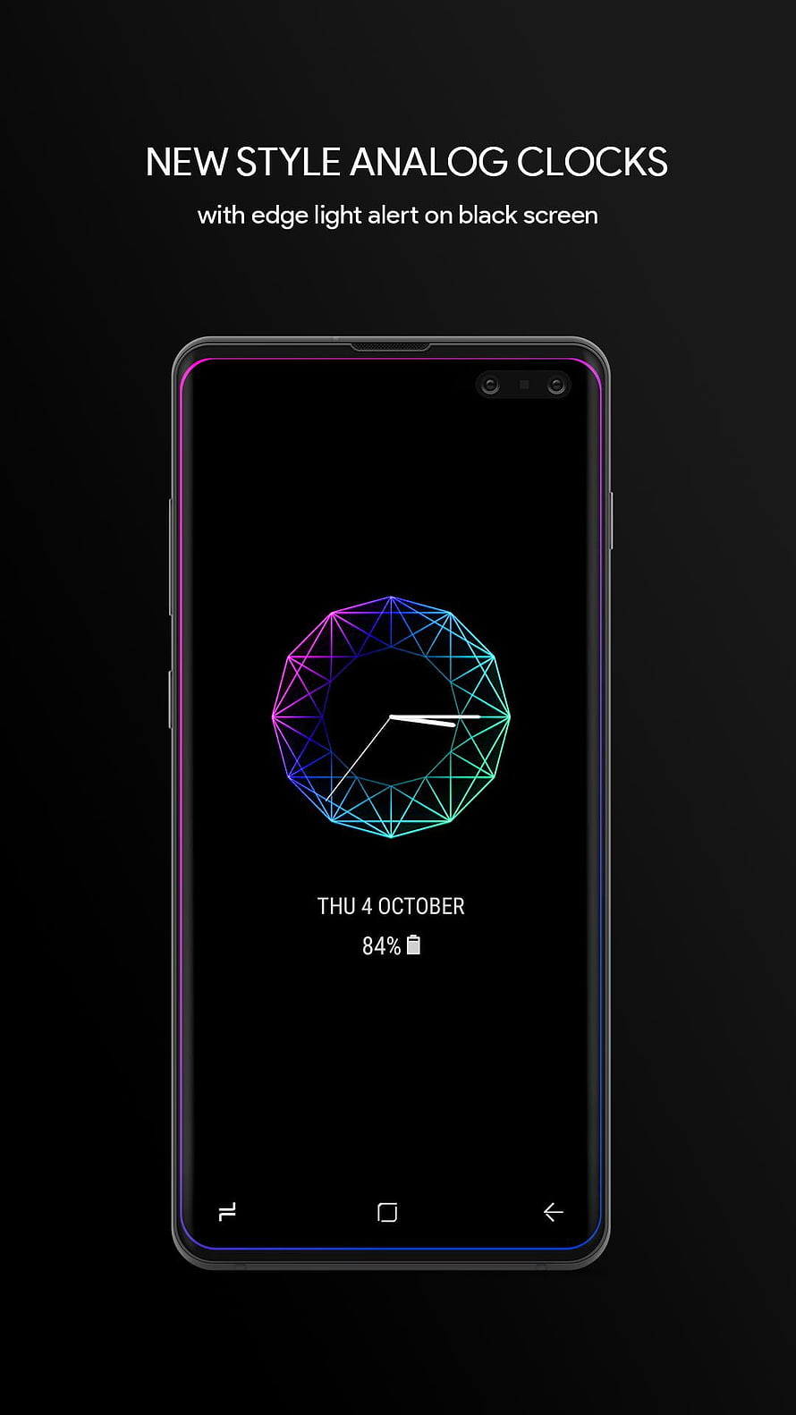 Geometric Analog Clock Always On Display for Android Smartphones HD phone wallpaper