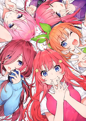 The Quintessential Quintuplets Anime Girls Lying Down Together HD phone wallpaper