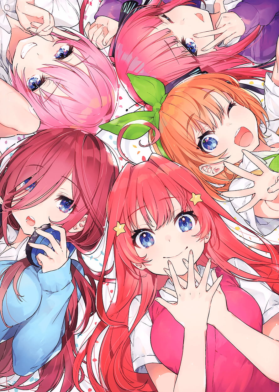 The Quintessential Quintuplets Anime Girls Lying Down Together HD phone wallpaper