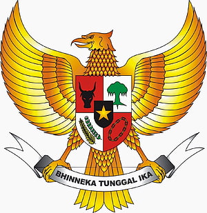 Garuda Pancasila National Emblem of Indonesia with Bhinneka Tunggal Ika Motto HD phone wallpaper