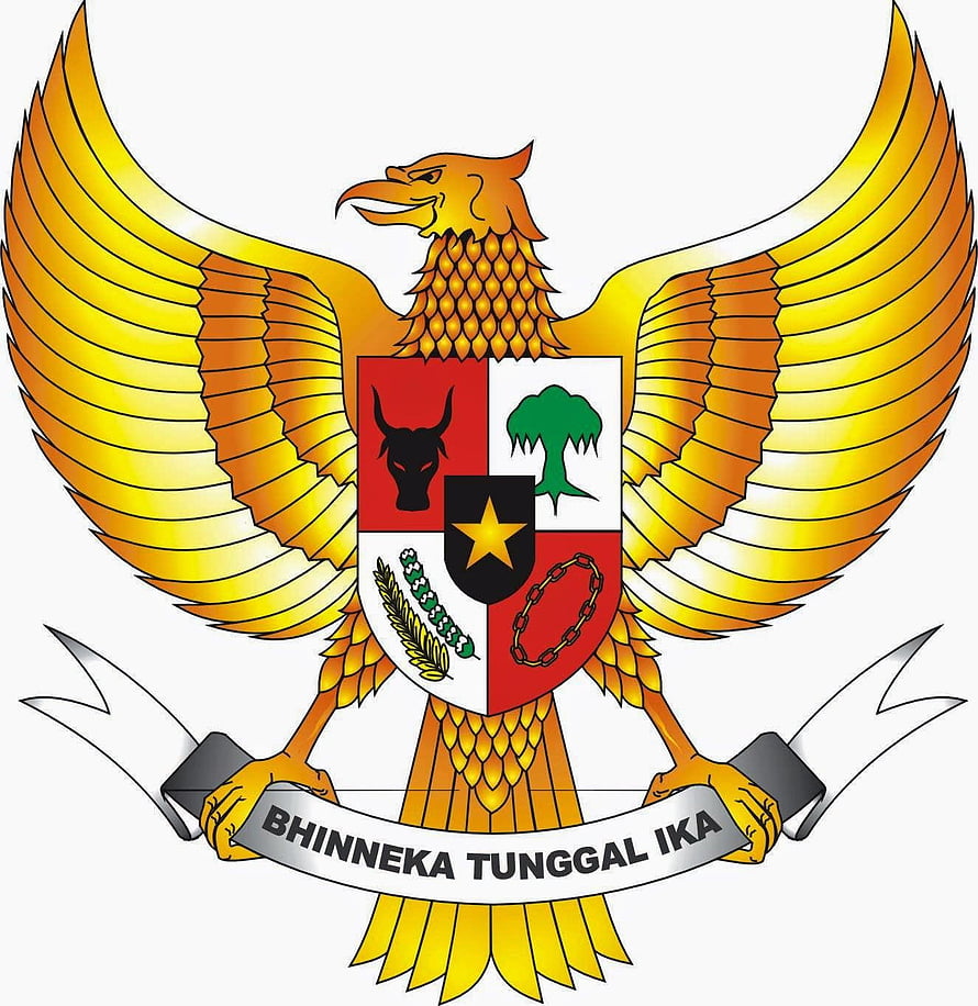 Garuda Pancasila National Emblem of Indonesia with Bhinneka Tunggal Ika Motto HD phone wallpaper