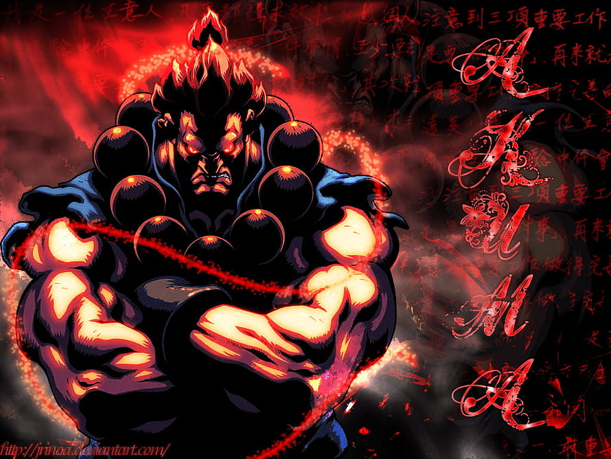 Baki Hanma Dark Anime Illustration with Fiery Red Aura and Muscular Build HD wallpaper