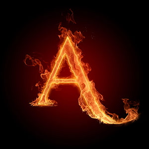 Flaming Letter A with Rising Smoke on Dark Background HD phone wallpaper