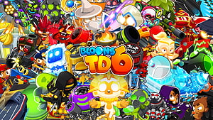 Bloons TD 6 Character Lineup and Tower Defense Gameplay Artwork HD wallpaper