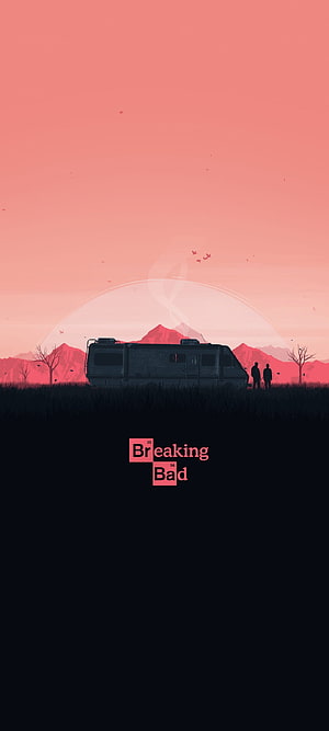 Breaking Bad Minimalist Illustration with RV Silhouette at Sunset HD phone wallpaper