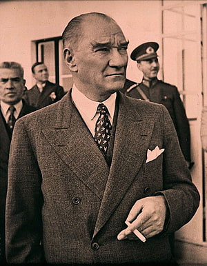 Historical Portrait of Mustafa Kemal Ataturk in a Double-Breasted Suit HD phone wallpaper
