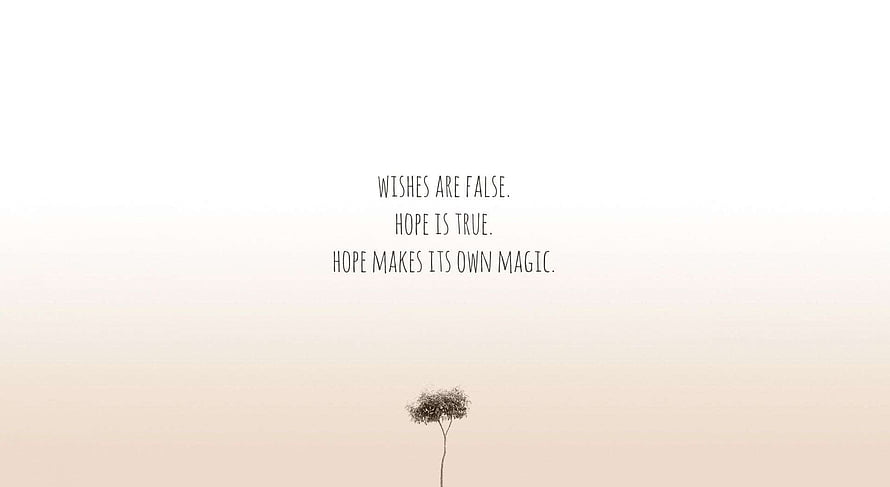Minimalist Inspirational Quote About Hope and Magic on a Soft Gradient Background HD wallpaper