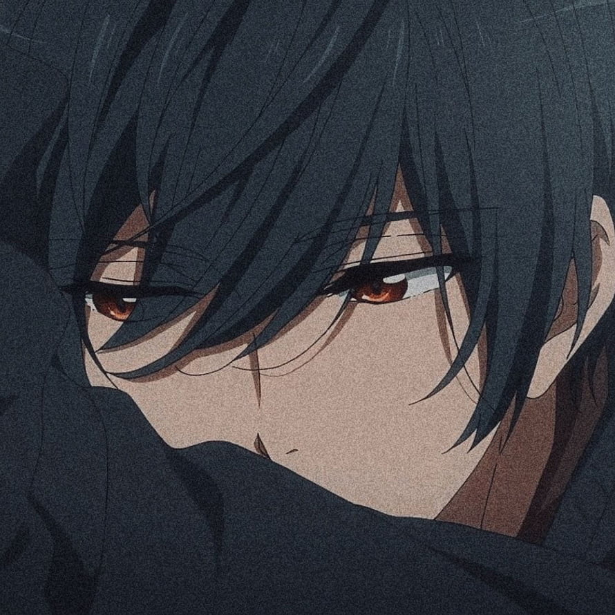 Dark Haired Anime Male Character Close Up Portrait With Intense Red Eyes HD phone wallpaper