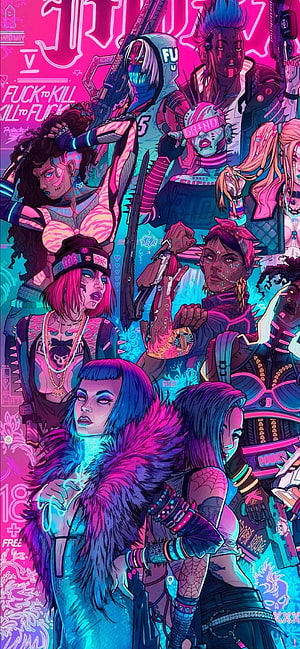 Cyberpunk 2077 Mox Gang and Judy Alvarez Neon Cyberpunk Character Art HD phone wallpaper
