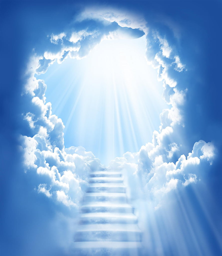 Stairway to Heaven with Divine Light Rays Breaking Through Clouds HD phone wallpaper
