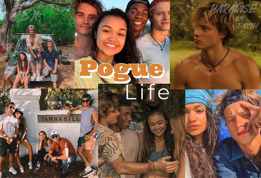Outer Banks Cast Collage Featuring Pogues and Tannahill Location HD wallpaper