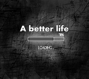 Dark Grunge Loading Screen with Motivational Quote and Progress Bar HD wallpaper