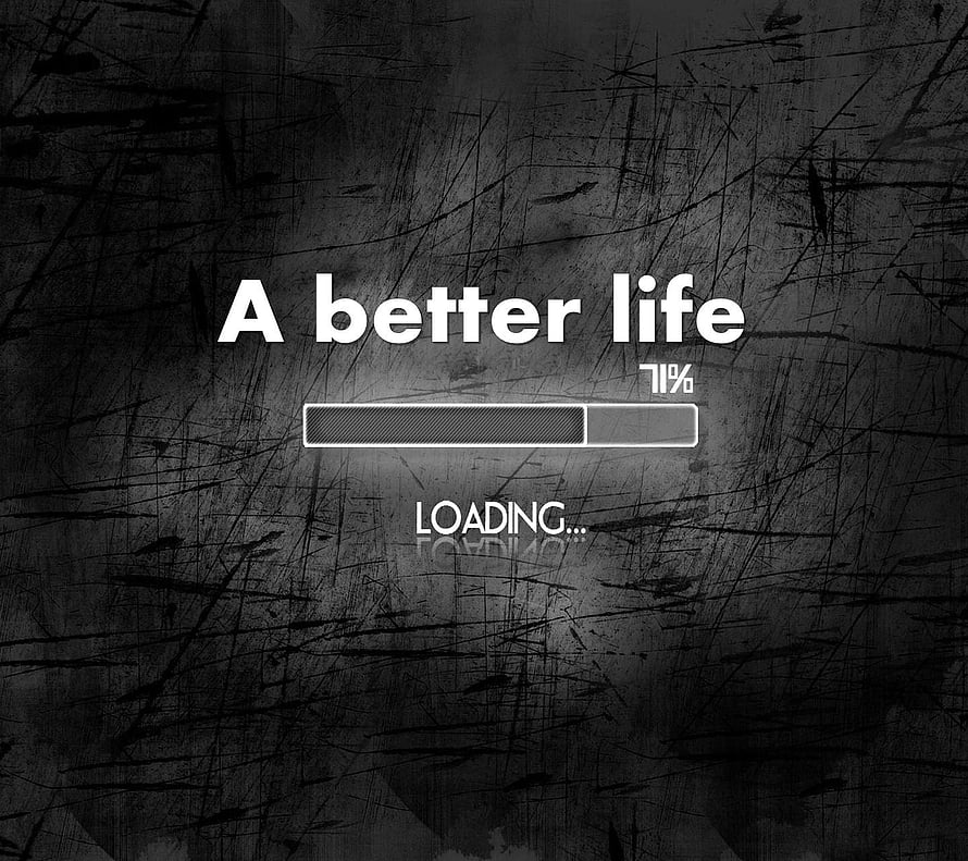 Dark Grunge Loading Screen with Motivational Quote and Progress Bar HD wallpaper