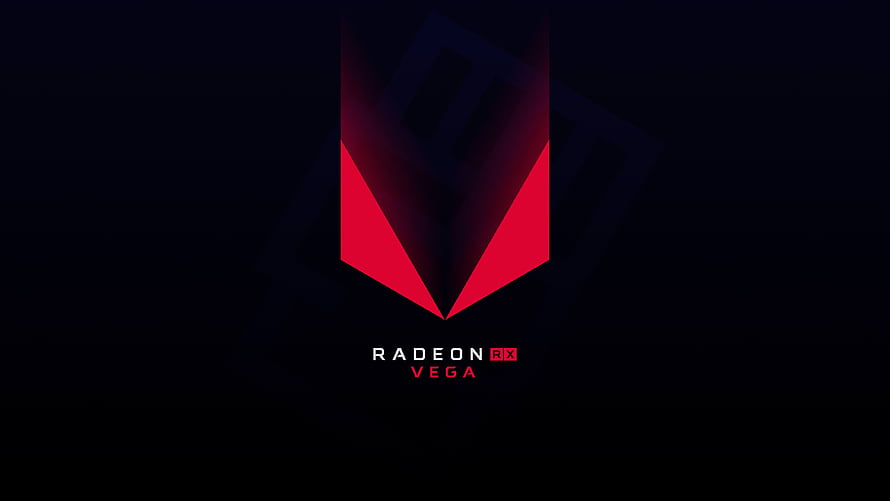 AMD Radeon RX Vega Logo on Dark Background with Red Geometric Design HD wallpaper