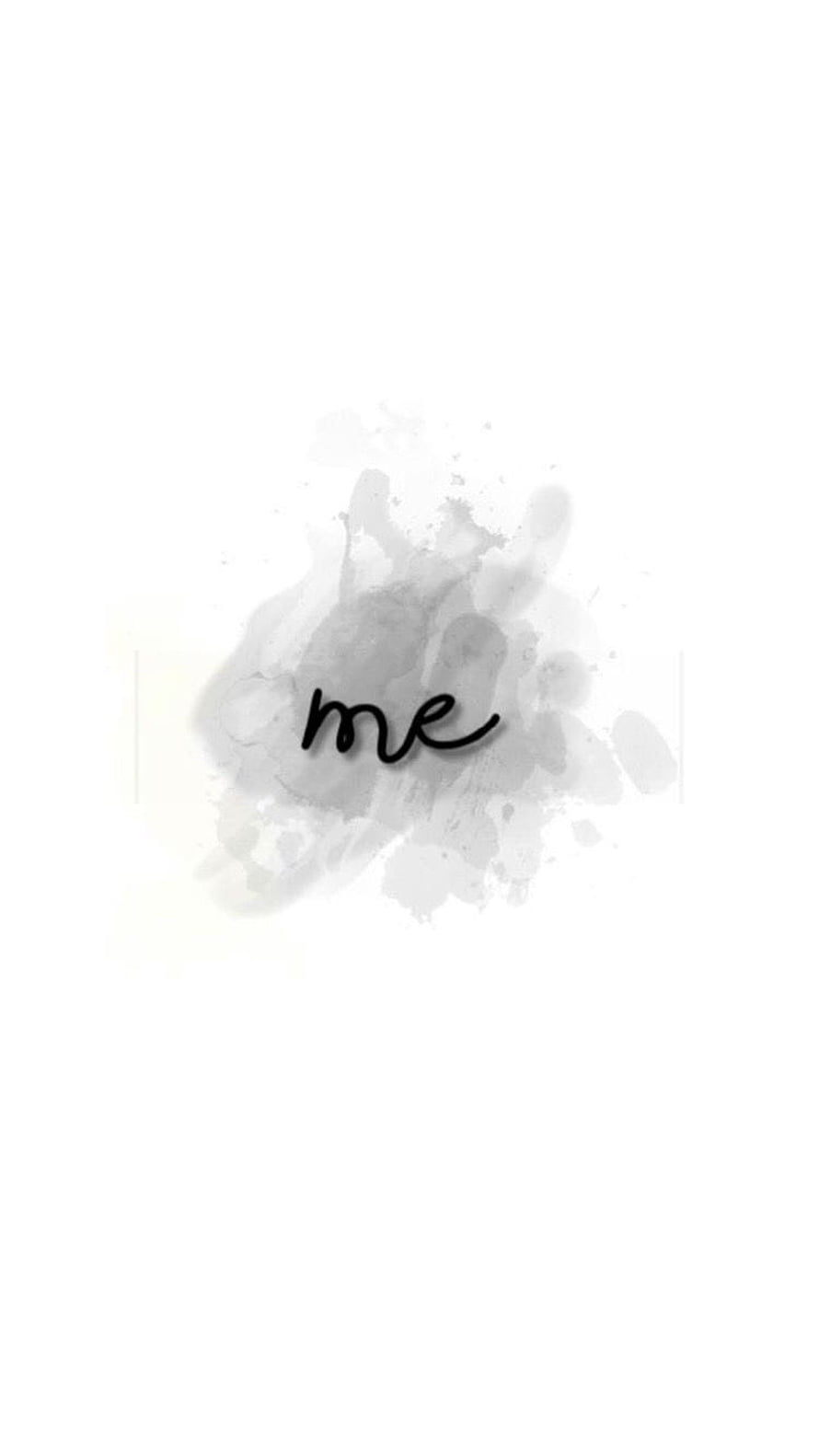 Minimalist watercolor ink splash with handwritten script on white background HD phone wallpaper