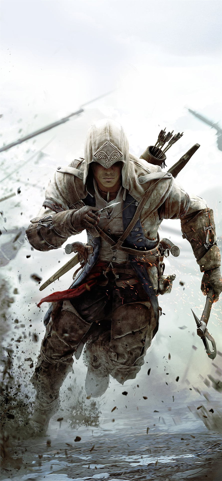 Assassin's Creed Ezio Auditore Running Through Shallow Water With Bow And Arrows HD phone wallpaper