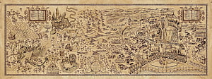 Harry Potter Marauder's Map Illustration Featuring Hogwarts Castle and Diagon Alley HD wallpaper