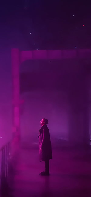 Blade Runner 2049 Silhouette in Purple Haze and Fog HD phone wallpaper