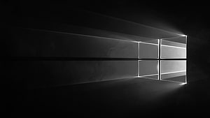 Windows 10 Dark Theme Minimalist Desktop Background with Glowing Window Logo HD wallpaper