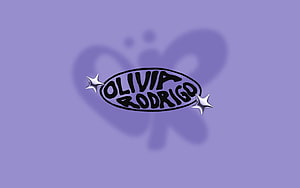 Olivia Rodrigo Sour Era Logo with Butterfly Shadow and Star Accents on Lavender Background HD wallpaper