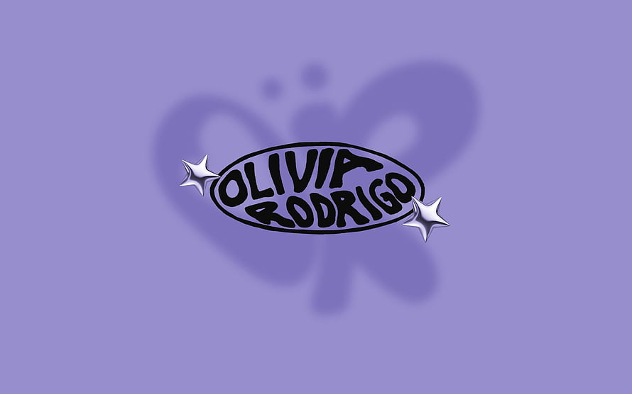 Olivia Rodrigo Sour Era Logo with Butterfly Shadow and Star Accents on Lavender Background HD wallpaper