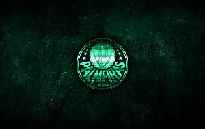 Palmeiras Football Club Emblem on Dark Green Textured Background HD wallpaper