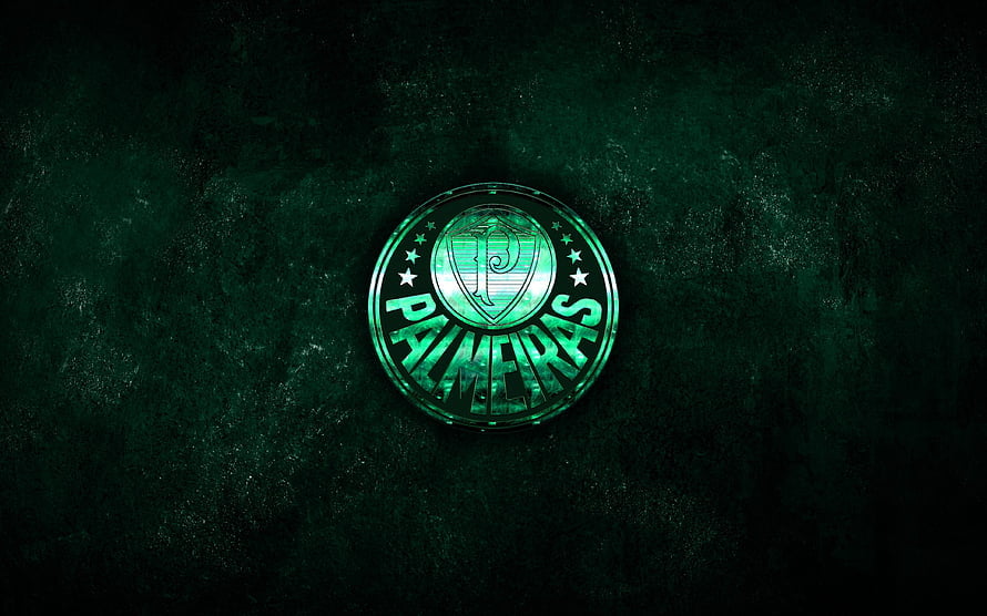 Palmeiras Football Club Emblem on Dark Green Textured Background HD wallpaper