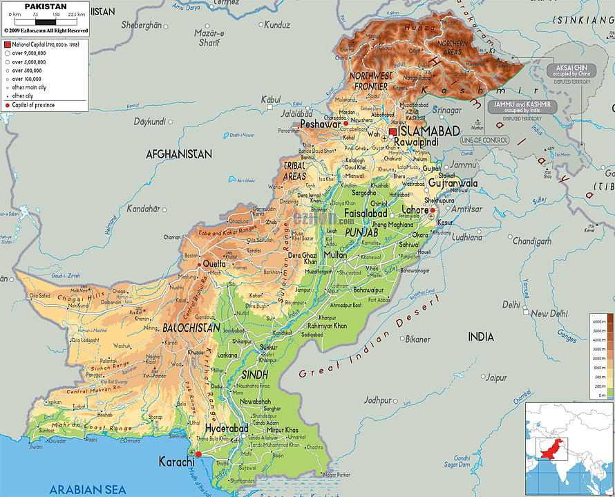 Detailed Physical Map of Pakistan Showing Provinces, Cities, and Topography HD wallpaper