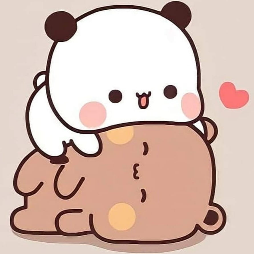 Cute Bubu Dudu Star Panda Hugging Bear Kawaii Illustration HD phone wallpaper