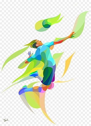 Vibrant Abstract Beach Volleyball Player Juggling Ball in Dynamic Pose HD phone wallpaper