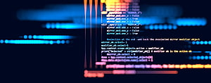 Blender Python Scripting Code on Dark Screen with Neon Blue and Orange Glow HD wallpaper