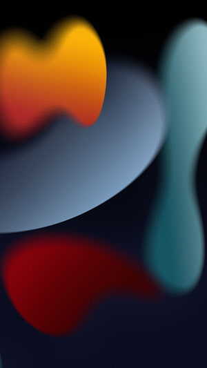 iOS 15 Dark Mode Abstract Wallpaper with Blurred Colorful Organic Shapes HD phone wallpaper