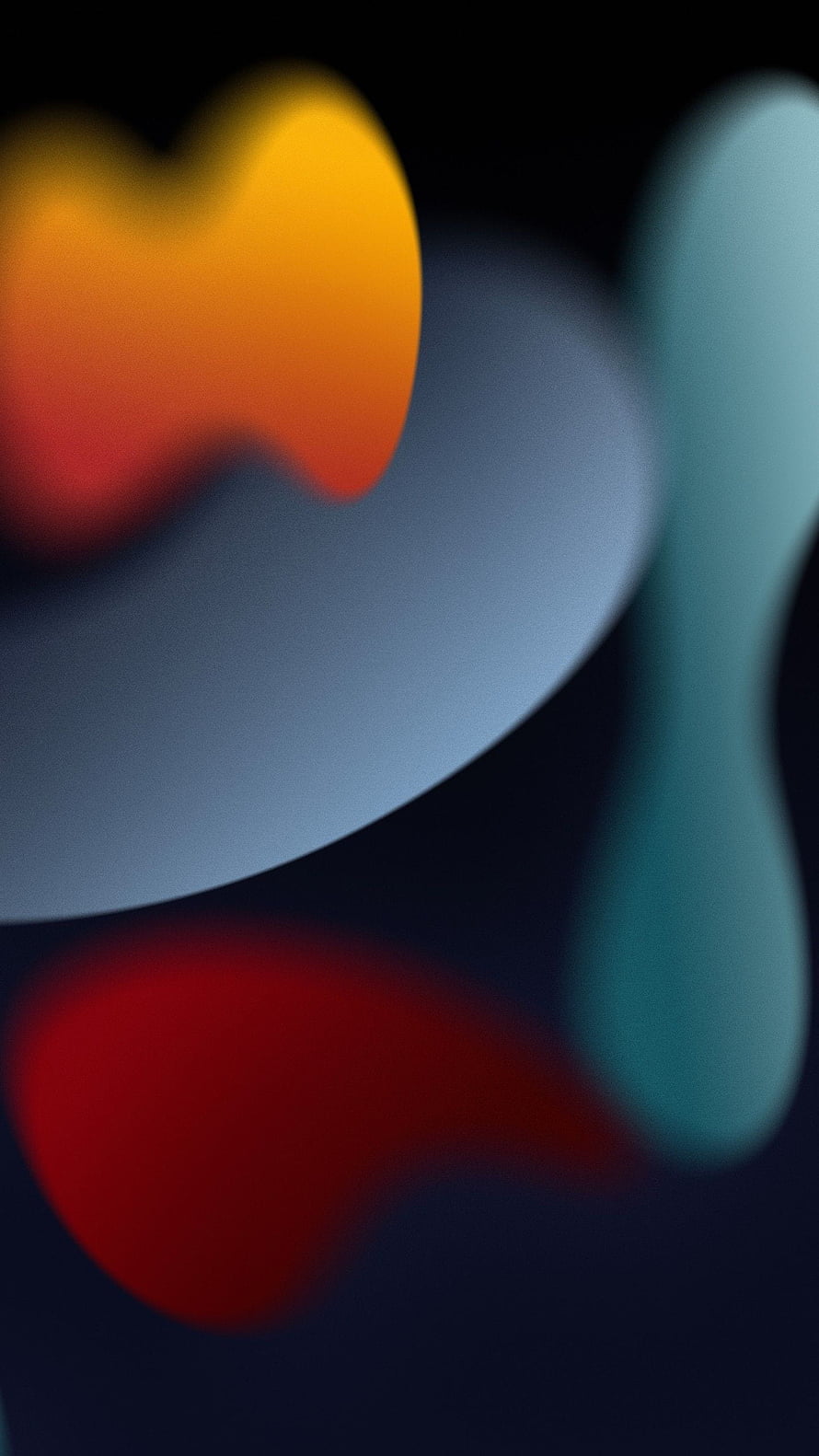 iOS 15 Dark Mode Abstract Wallpaper with Blurred Colorful Organic Shapes HD phone wallpaper