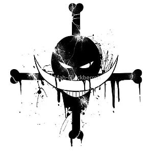 One Piece Shirohige Jolly Roger Cross Tattoo Design HD phone wallpaper