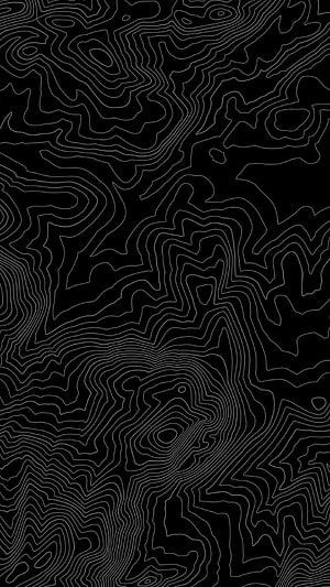Black Topographic Contour Line Pattern with Minimalist Abstract Terrain Design HD phone wallpaper