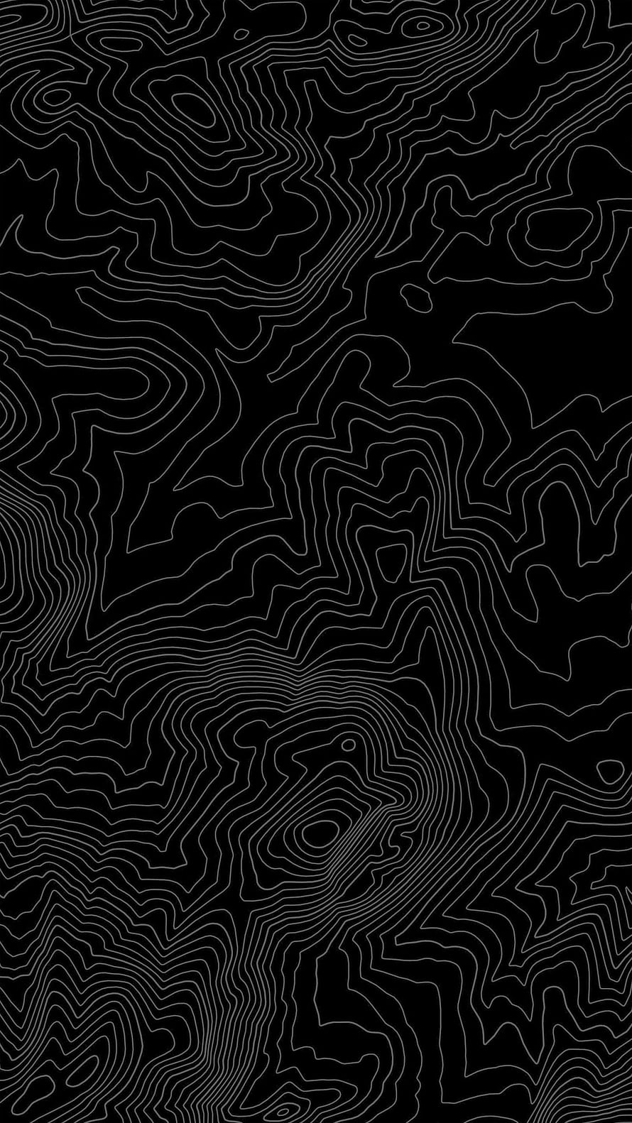 Black Topographic Contour Line Pattern with Minimalist Abstract Terrain Design HD phone wallpaper