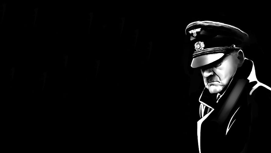 Adolf Hitler in Military Uniform Black and White Portrait HD wallpaper