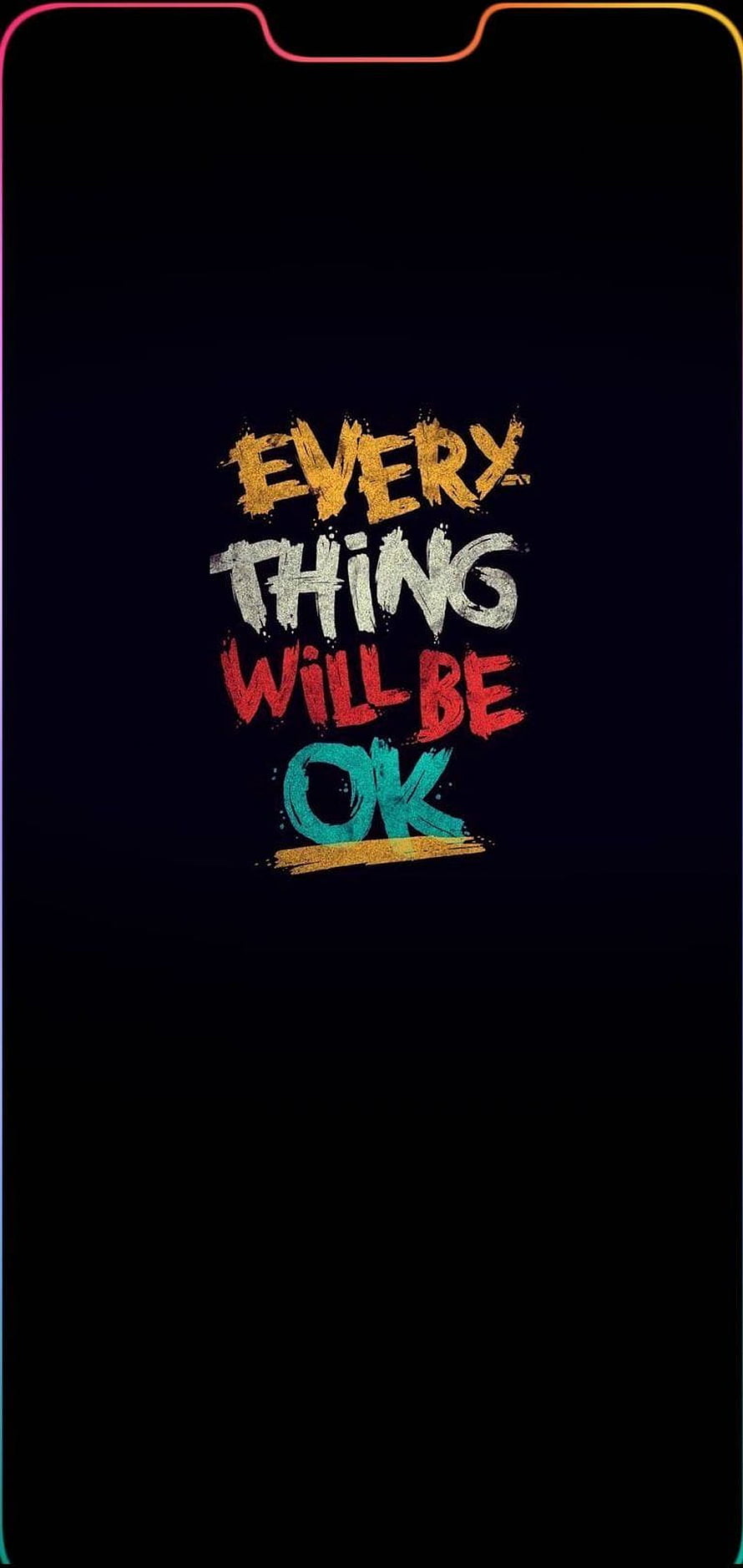 Colorful Handwritten Motivational Quote on Dark Background HD phone wallpaper